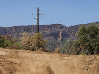 The aftermath from the Thompson Fire is being seen along Oregon Gulch Road, in Oroville, Calif., on July 28, 2024. Burning 3,789 acres in ea...