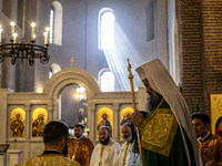 The Patriarch of the Bulgarian Orthodox Church, Daniil, is conducting the holy liturgy and water consecration at the Saint Sofia Church in S...