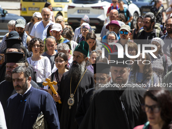 The Patriarch of the Bulgarian Orthodox Church, Daniil, is conducting the holy liturgy and water consecration at the Saint Sofia Church in S...