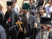 The Patriarch of the Bulgarian Orthodox Church, Daniil, is conducting the holy liturgy and water consecration at the Saint Sofia Church in S...