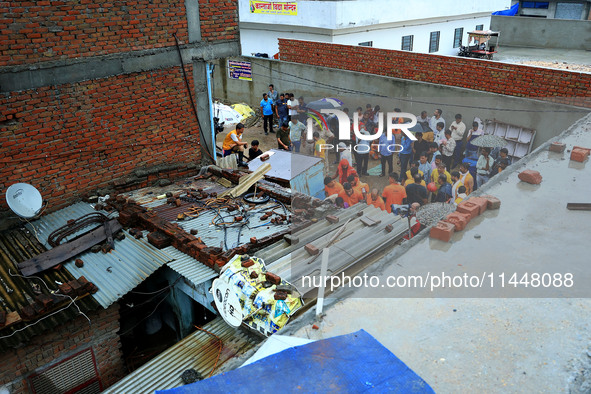 Police and SDRF personnel are conducting a rescue operation after three people drowned in rainwater that entered the basement of their house...