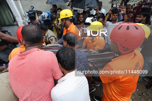 Police and SDRF personnel are conducting a rescue operation after three people drowned in rainwater that entered the basement of their house...