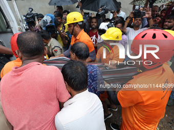 Police and SDRF personnel are conducting a rescue operation after three people drowned in rainwater that entered the basement of their house...