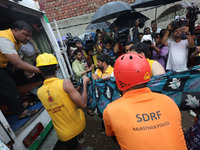 Police and SDRF personnel are conducting a rescue operation after three people drowned in rainwater that entered the basement of their house...