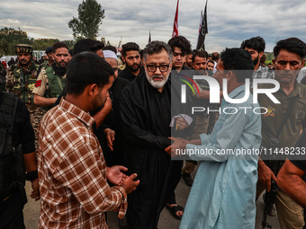 Shia Cleric Imran Reza Ansari is taking part in the 25th Muharram procession in Baramulla, Jammu and Kashmir, India, on August 1, 2024 (