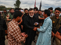 Shia Cleric Imran Reza Ansari is taking part in the 25th Muharram procession in Baramulla, Jammu and Kashmir, India, on August 1, 2024 (