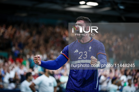 FABREGAS Ludovic of France Team is celebrating during the men's Handball Preliminary Round - Group B match between France and Egypt on Day 5...