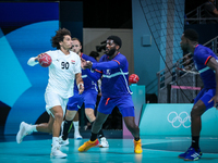 Ali ZEIN of the Egypt Team is playing during the men's Handball Preliminary Round - Group B match between France and Egypt in Paris, France,...