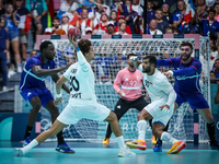 Ali ZEIN of the Egypt Team is playing during the men's Handball Preliminary Round - Group B match between France and Egypt in Paris, France,...