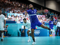 Melvyn Richardson of the France Team is shooting the ball during the Men's Preliminary Round Group B match between France and Egypt on day f...