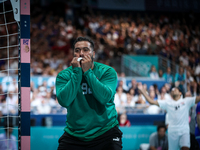 Mohamed ALY GK of the Egypt Team is playing during the men's Handball Preliminary Round - Group B match between France and Egypt in Paris, F...