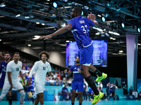 Dylan NAHI of France Team is shooting the ball during the Men's Preliminary Round Group B match between France and Egypt on day five of the...