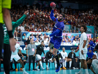 Ludovic Fabregas of the France team is shooting the ball during the Men's Preliminary Round Group B match between France and Egypt in Paris,...