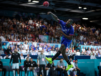 Dylan NAHI of France Team is shooting the ball during the Men's Preliminary Round Group B match between France and Egypt on day five of the...