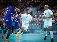 Abdelrahman ABDOU of the Egypt Team is playing during the men's Handball Preliminary Round - Group B match between France and Egypt in Paris...