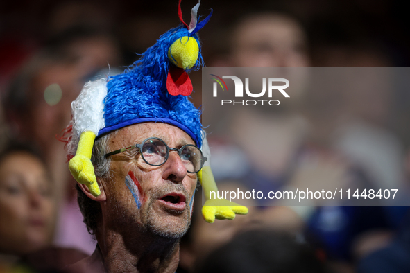 Fans of the France team are gathering before the Men's Preliminary Round Group B match between France and Egypt on day five of the Olympic G...