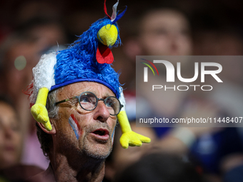 Fans of the France team are gathering before the Men's Preliminary Round Group B match between France and Egypt on day five of the Olympic G...