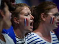 Fans of the France team are gathering before the Men's Preliminary Round Group B match between France and Egypt on day five of the Olympic G...