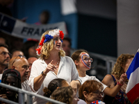 Fans of the France team are gathering before the Men's Preliminary Round Group B match between France and Egypt on day five of the Olympic G...