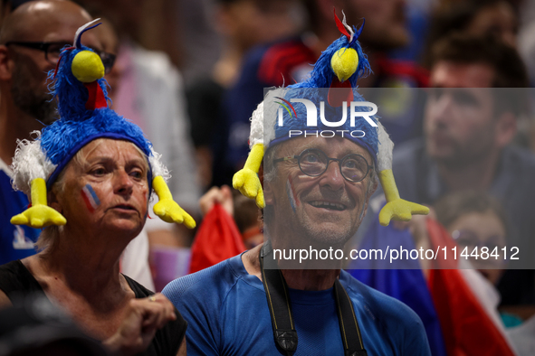 Fans of the France team are gathering before the Men's Preliminary Round Group B match between France and Egypt on day five of the Olympic G...