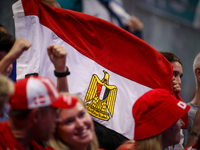 Fans of the Egypt team are gathering before the Men's Preliminary Round Group B match between France and Egypt on day five of the Olympic Ga...