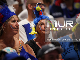 Fans of the France team are gathering before the Men's Preliminary Round Group B match between France and Egypt on day five of the Olympic G...