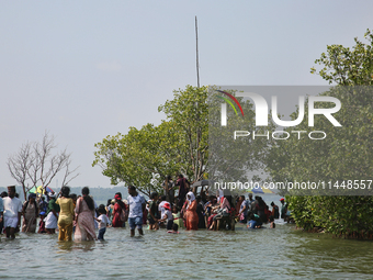 Indian tourists are visiting Sambranikodi Island in Kerala, India, on April 06, 2024. Sambranikodi Island is situated at the southern tip of...