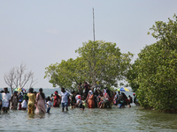 Indian tourists are visiting Sambranikodi Island in Kerala, India, on April 06, 2024. Sambranikodi Island is situated at the southern tip of...