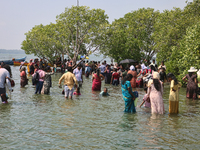 Indian tourists are visiting Sambranikodi Island in Kerala, India, on April 06, 2024. Sambranikodi Island is situated at the southern tip of...