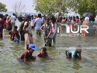 Indian tourists are visiting Sambranikodi Island in Kerala, India, on April 06, 2024. Sambranikodi Island is situated at the southern tip of...