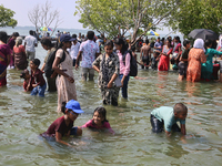 Indian tourists are visiting Sambranikodi Island in Kerala, India, on April 06, 2024. Sambranikodi Island is situated at the southern tip of...