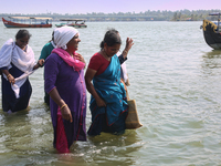 Indian tourists are visiting Sambranikodi Island in Kerala, India, on April 06, 2024. Sambranikodi Island is situated at the southern tip of...