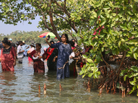 Indian tourists are visiting Sambranikodi Island in Kerala, India, on April 06, 2024. Sambranikodi Island is situated at the southern tip of...