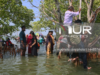 Indian tourists are visiting Sambranikodi Island in Kerala, India, on April 06, 2024. Sambranikodi Island is situated at the southern tip of...