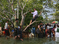 Indian tourists are visiting Sambranikodi Island in Kerala, India, on April 06, 2024. Sambranikodi Island is situated at the southern tip of...