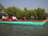 Indian tourists are visiting Sambranikodi Island in Kerala, India, on April 06, 2024. Sambranikodi Island is situated at the southern tip of...