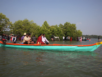 Indian tourists are visiting Sambranikodi Island in Kerala, India, on April 06, 2024. Sambranikodi Island is situated at the southern tip of...