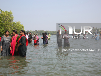 Indian tourists are visiting Sambranikodi Island in Kerala, India, on April 06, 2024. Sambranikodi Island is situated at the southern tip of...