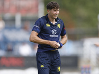 Paul Coughlin is playing during the Metro Bank One Day Cup match between Durham County Cricket Club and Somerset at the Seat Unique Riversid...