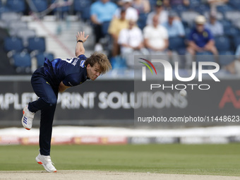 Durham's Bas de Leede is bowling during the Metro Bank One Day Cup match between Durham County Cricket Club and Somerset at the Seat Unique...