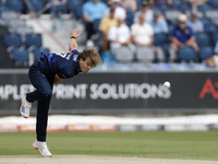 Durham's Bas de Leede is bowling during the Metro Bank One Day Cup match between Durham County Cricket Club and Somerset at the Seat Unique...