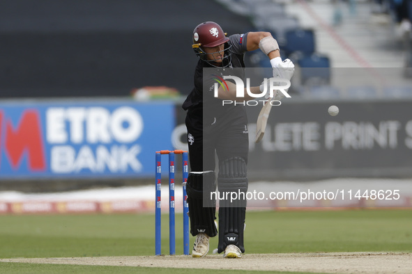 Somerset's George Thomas is batting during the Metro Bank One Day Cup match between Durham County Cricket Club and Somerset at the Seat Uniq...