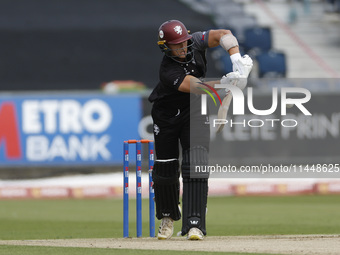 Somerset's George Thomas is batting during the Metro Bank One Day Cup match between Durham County Cricket Club and Somerset at the Seat Uniq...