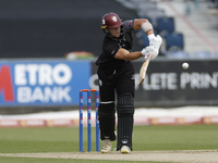 Somerset's George Thomas is batting during the Metro Bank One Day Cup match between Durham County Cricket Club and Somerset at the Seat Uniq...