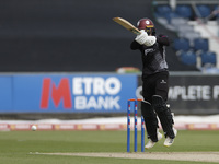 Somerset's Lewis Goldsworthy is batting during the Metro Bank One Day Cup match between Durham County Cricket Club and Somerset at the Seat...