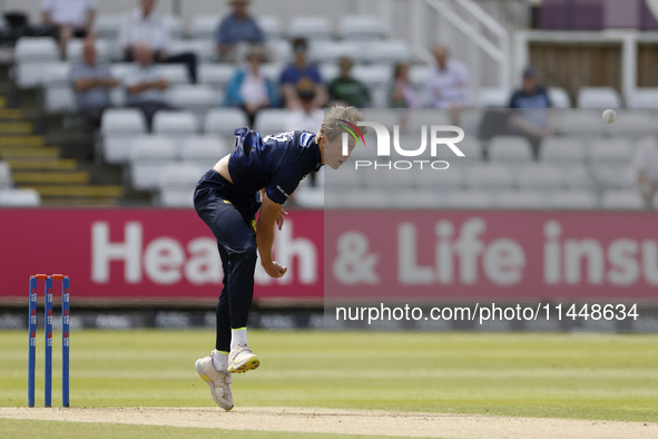 Daniel Hogg is bowling for Durham during the Metro Bank One Day Cup match between Durham County Cricket Club and Somerset at the Seat Unique...