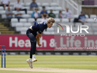 Daniel Hogg is bowling for Durham during the Metro Bank One Day Cup match between Durham County Cricket Club and Somerset at the Seat Unique...