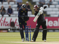 Somerset's Lewis Goldsworthy is batting during the Metro Bank One Day Cup match between Durham County Cricket Club and Somerset at the Seat...