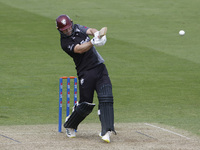 Somerset's Sean Dickson is pulling the ball to leg during the Metro Bank One Day Cup match between Durham County Cricket Club and Somerset a...