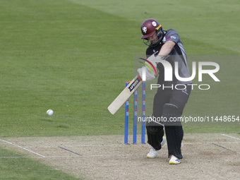 Sean Dickson is batting for Somerset during the Metro Bank One Day Cup match between Durham County Cricket Club and Somerset at the Seat Uni...